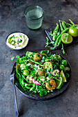 Falafel salad with green peas