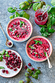 Raspberry smoothie bowl