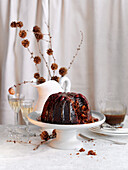 Gingerbread pudding with sticky toffee sauce