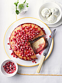 Vanilla and pomegranate cake