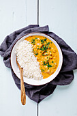 Curry-Geschnetzeltes mit Reis
