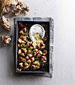 Baked camembert with figs and walnuts