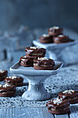 Chocolate biscuits with almonds and nuts