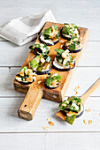 Baked eggplant slices with chard and