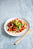Zoodles with tomatoes