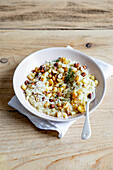 Parsnip risotto with pearl barley and hazelnuts