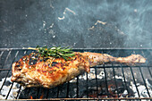 Leg of lamb on the grill (churrasco preparation)