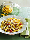 Pasta with anchovies and peppers