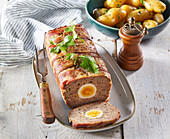 Meatloaf with hard-boiled eggs