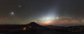 Stars over the Atacama Desert, Chile at sunset