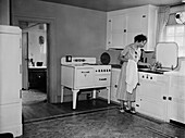 Electric kitchen exhibit at an all-electric farm, 1936