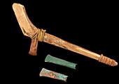 Copper and reindeer bone axe replica