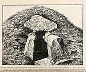 Entrance to a passage cave, 19th century illustration