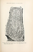 Granite block with runes, 19th century illustration