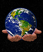 Caring for the planet, conceptual image
