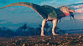 Artwork of Tyrannosaurus with Prey