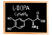 Chemical composition of L-DOPA, conceptual image
