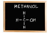 Chemical composition of methanol, conceptual image