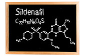 Chemical composition of sildenafil, conceptual image