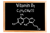 Chemical composition of vitamin B1, conceptual image