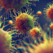 Mimivirus particles, illustration