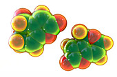 Patulin mycotoxin molecule, illustration