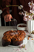 Colomba (Traditional Italian Easter cake with almonds in the shape of a dove)
