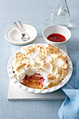 Low-fat Rhubarb and ginger queen of puddings