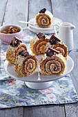 Honey-walnut cake roll