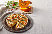 Pumpkin and ricotta quiche