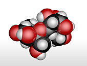 Sucrose sugar molecule, illustration
