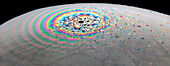 Light refracting on bubble film surface