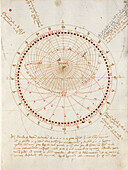 Diagram of an astrolabe, 16th century illustration