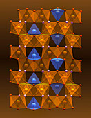 Topaz crystal structure, illustration