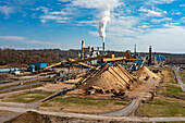 Paper mill, aerial photograph