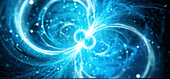 Spinning neutron star, conceptual illustration