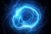 Plasma lightning in space, conceptual illustration