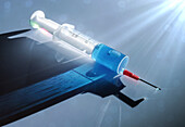 Syringe with illuminated medication