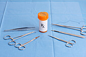 Drugs or surgery, conceptual image