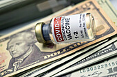 Cost of Covid-19 vaccine, conceptual image