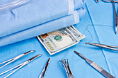 Surgical costs, conceptual image