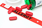 Medication allergy, conceptual image