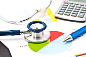 Medical financial analysis, conceptual image