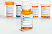 Oestradiol prescription medicine container