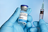 Measles mumps rubella vaccine vial