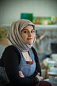 Female Muslim artist in hijab