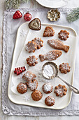 Christmas biscuits with cocoa and hazelnuts