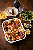 Toad-in-the-hole mit Zwiebelsauce