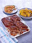 Spice-rubbed pork ribs with chipotle honey glaze