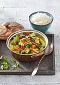 Vegetable curry with rice + steps